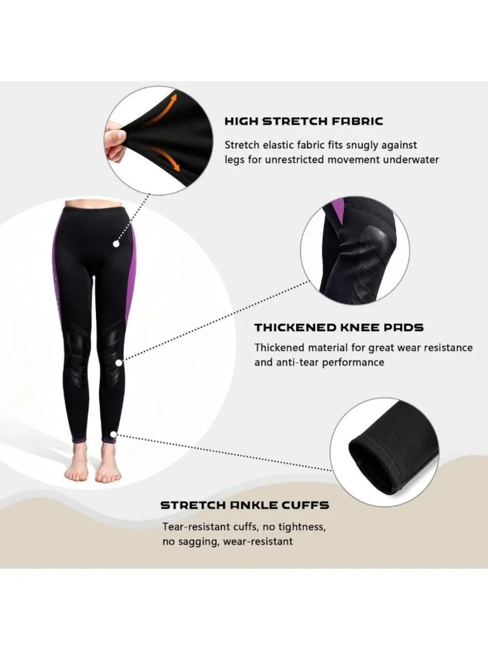 3MM Neoprene Wetsuit Pants for Men & Women - Thermal Swim Leggings for Diving